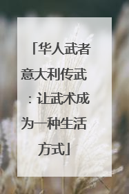 华人武者意大利传武：让武术成为一种生活方式