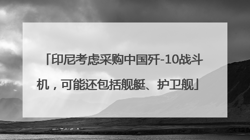 印尼考虑采购中国歼-10战斗机，可能还包括舰艇、护卫舰