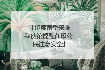 印度雨季来临 我使馆提醒在印公民注意安全