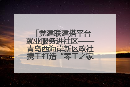 党建联建搭平台 就业服务进社区——青岛西海岸新区政社携手打造“零工之家”就业服务新阵地