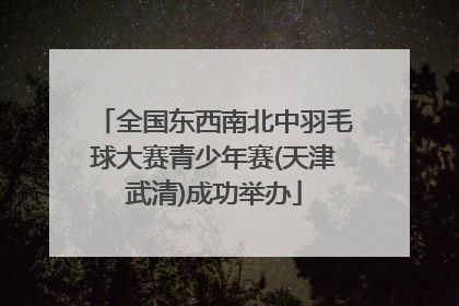 全国东西南北中羽毛球大赛青少年赛(天津武清)成功举办
