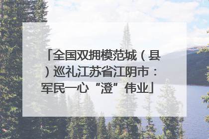 全国双拥模范城（县）巡礼江苏省江阴市：军民一心“澄”伟业