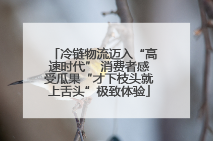 冷链物流迈入“高速时代” 消费者感受瓜果“才下枝头就上舌头”极致体验