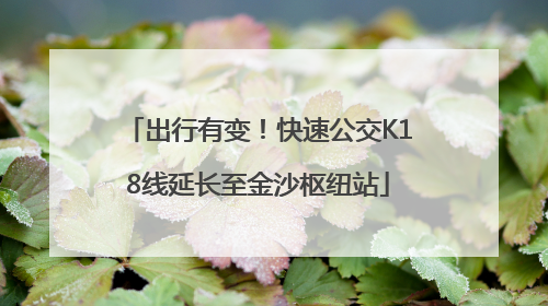 出行有变！快速公交K18线延长至金沙枢纽站