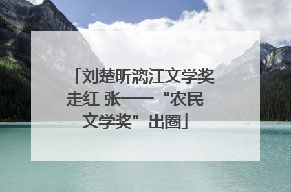 刘楚昕漓江文学奖走红 张一一“农民文学奖”出圈