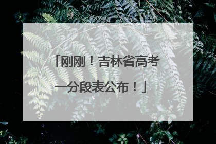 刚刚！吉林省高考一分段表公布！
