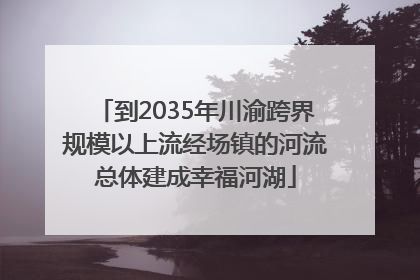 到2035年川渝跨界规模以上流经场镇的河流总体建成幸福河湖