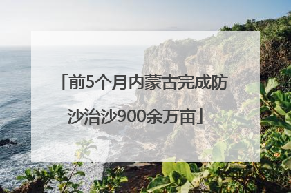 前5个月内蒙古完成防沙治沙900余万亩