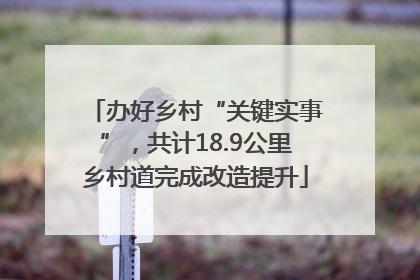 办好乡村“关键实事”，共计18.9公里乡村道完成改造提升
