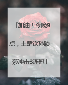 加油！今晚9点，王楚钦孙颖莎冲击3连冠