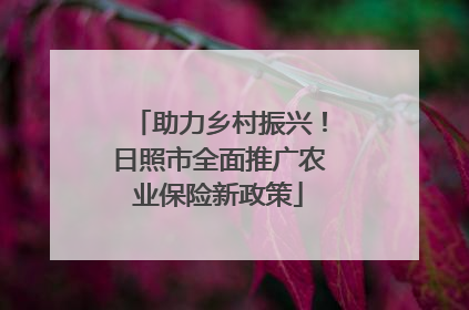 助力乡村振兴！日照市全面推广农业保险新政策
