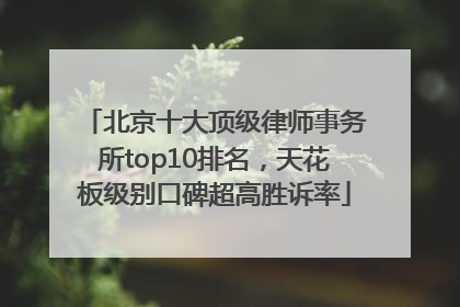 北京十大顶级律师事务所top10排名，天花板级别口碑超高胜诉率