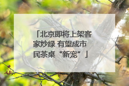 北京即将上架客家炒绿 有望成市民茶桌“新宠”