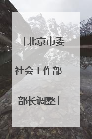 北京市委社会工作部部长调整