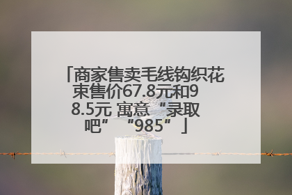 商家售卖毛线钩织花束售价67.8元和98.5元 寓意“录取吧”“985”
