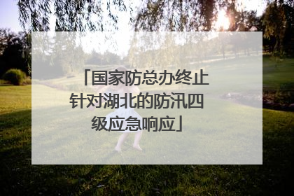 国家防总办终止针对湖北的防汛四级应急响应