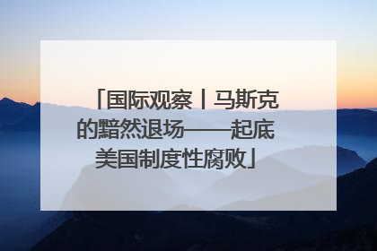 国际观察丨马斯克的黯然退场——起底美国制度性腐败