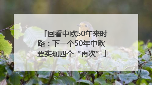 回看中欧50年来时路：下一个50年中欧要实现四个“再次”