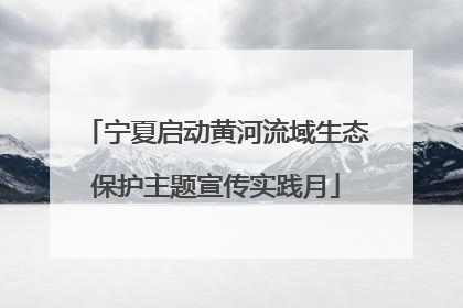 宁夏启动黄河流域生态保护主题宣传实践月