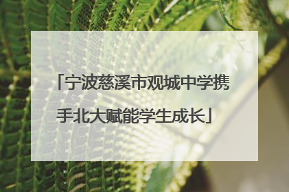 宁波慈溪市观城中学携手北大赋能学生成长