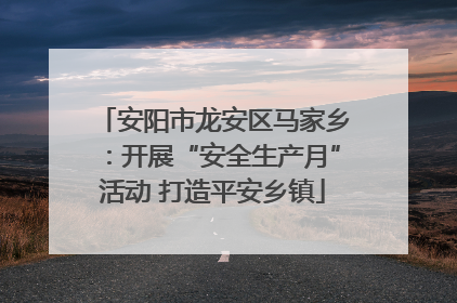 安阳市龙安区马家乡：开展“安全生产月”活动 打造平安乡镇