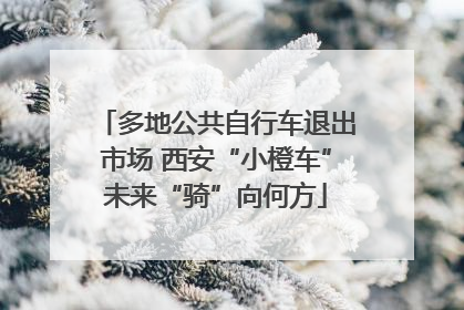 多地公共自行车退出市场 西安“小橙车”未来“骑”向何方