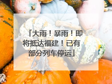 大雨！暴雨！即将抵达福建！已有部分列车停运