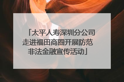 太平人寿深圳分公司走进福田商圈开展防范非法金融宣传活动