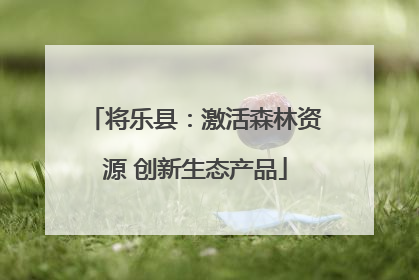 将乐县：激活森林资源 创新生态产品