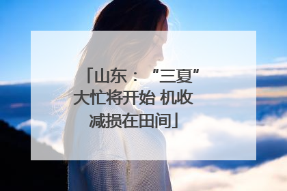 山东：“三夏”大忙将开始 机收减损在田间