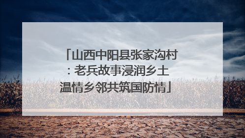 山西中阳县张家沟村：老兵故事浸润乡土 温情乡邻共筑国防情