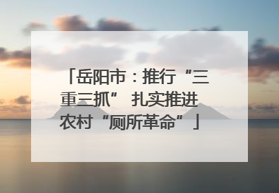岳阳市：推行“三重三抓” 扎实推进农村“厕所革命”
