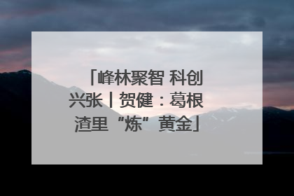 峰林聚智 科创兴张丨贺健：葛根渣里“炼”黄金