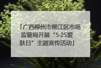 广西柳州市柳江区市场监管局开展“5·25爱肤日”主题宣传活动