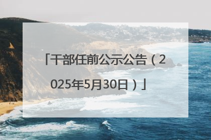 干部任前公示公告（2025年5月30日）