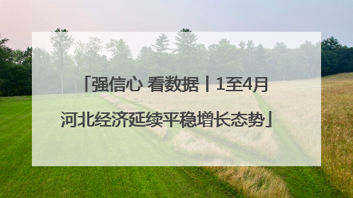 强信心 看数据丨1至4月河北经济延续平稳增长态势