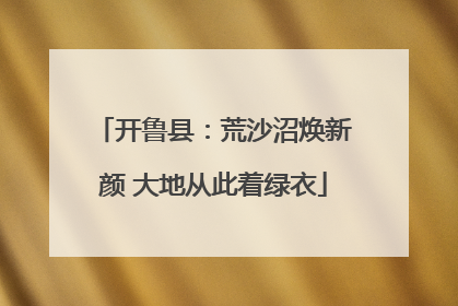 开鲁县：荒沙沼焕新颜 大地从此着绿衣