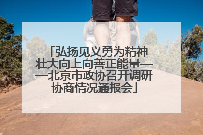 弘扬见义勇为精神 壮大向上向善正能量——北京市政协召开调研协商情况通报会