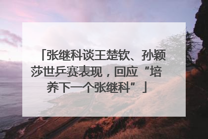 张继科谈王楚钦、孙颖莎世乒赛表现，回应“培养下一个张继科”