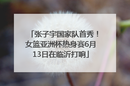 张子宇国家队首秀！女篮亚洲杯热身赛6月13日在临沂打响