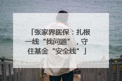 张家界医保：扎根一线“找问题”，守住基金“安全线”