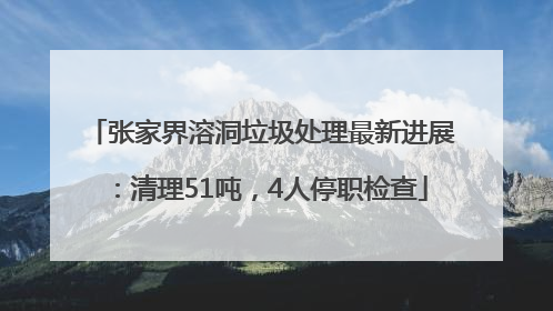 张家界溶洞垃圾处理最新进展：清理51吨，4人停职检查