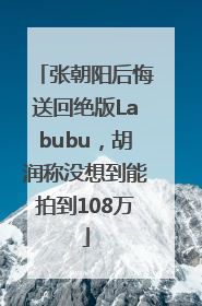 张朝阳后悔送回绝版Labubu，胡润称没想到能拍到108万