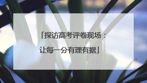 探访高考评卷现场：让每一分有理有据