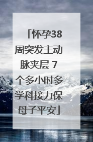 怀孕38周突发主动脉夹层 7个多小时多学科接力保母子平安