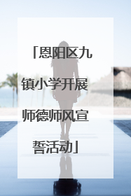 恩阳区九镇小学开展师德师风宣誓活动