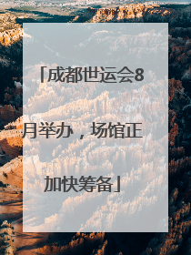 成都世运会8月举办，场馆正加快筹备