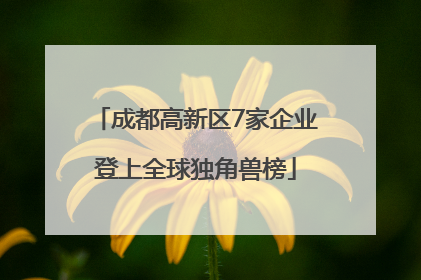 成都高新区7家企业登上全球独角兽榜
