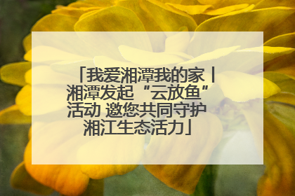 我爱湘潭我的家丨湘潭发起“云放鱼”活动 邀您共同守护湘江生态活力
