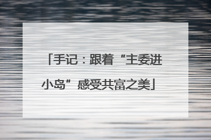 手记：跟着“主委进小岛”感受共富之美